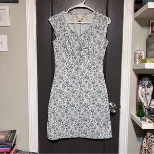 90s White Floral Midi Dress - 100% Cotton